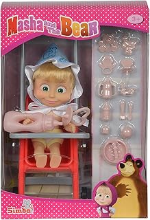 Simba 109301957 - Mascha und der Bär - Mascha Puppe im Buggy
