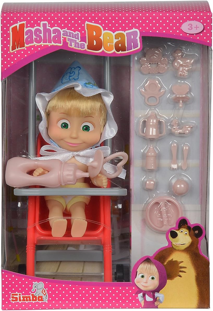 Simba 109301957 - Mascha und der Bär - Mascha Puppe im Buggy