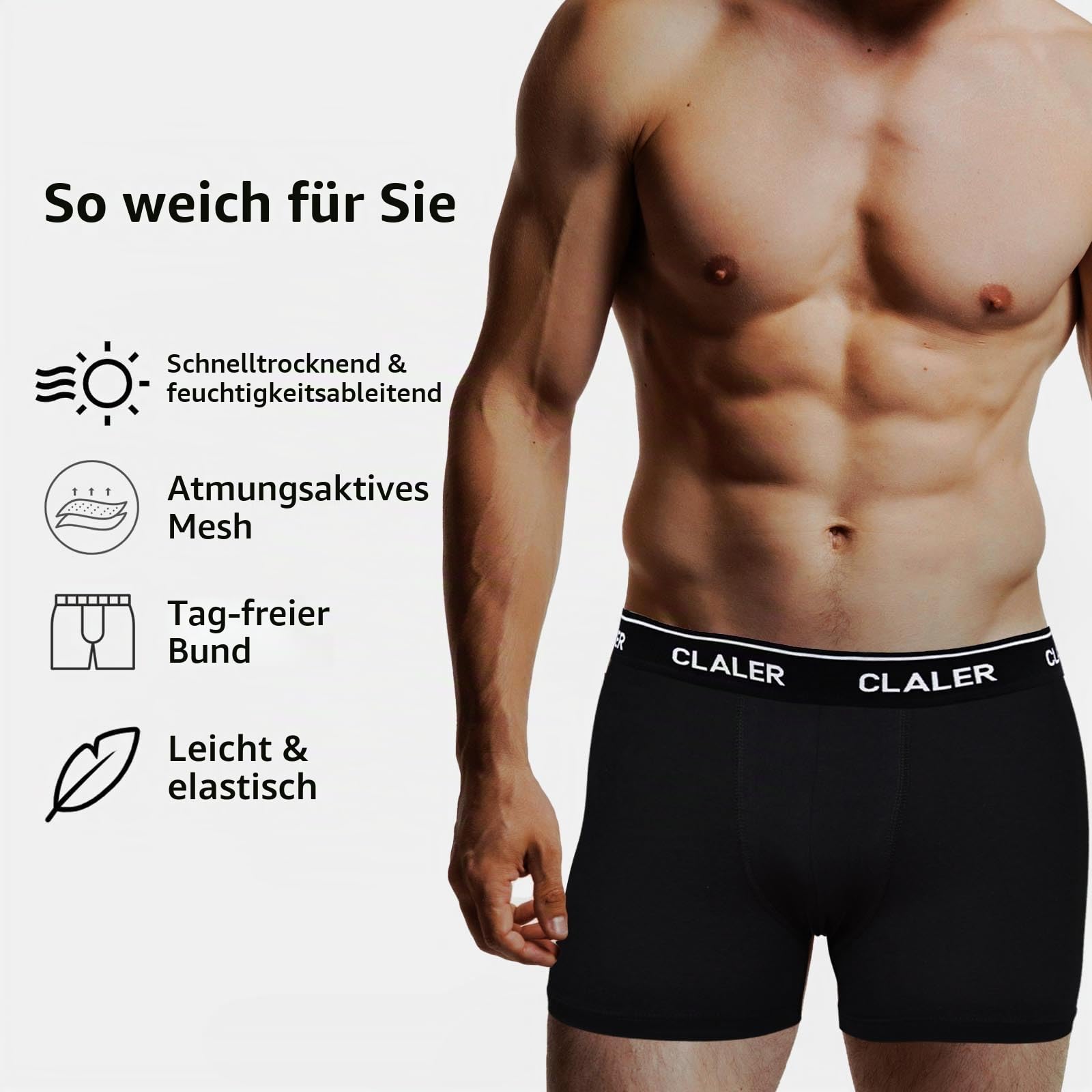 CLALER Boxershorts Herren Unterhosen Weich Baumwolle 6Pack(Mehrfarbig4, L) 3