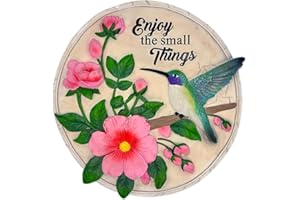 OrnamentallyYou Elegant Resin Stepping Stone, Outdoor Garden Pathway Decoration (Enjoy The Small Things Hummingbird Stepping Stone, 9.5" Decorative Garden Appreciation Gift)