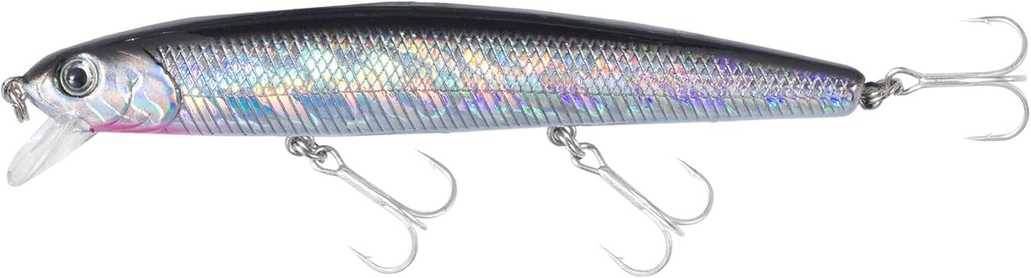 Calissa Offshore Tackle 110mm California Inshore Fishing ||| Special Jerkbait Crankbait Surf Flash Fishing Salt Pro Lure Minnow Zebra MS Metallic Sardine Glow 110 : Sports & Outdoors