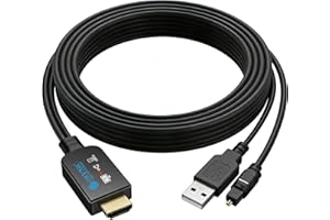 eSynic Portable eARC Audio Extractor-5 ft Long-Integrated Cable Designed-USB Powerd-192KHZ ARC to Optical Audio Adapter-Plug&