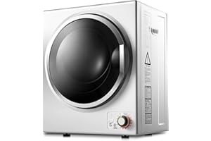 DORTALA Portable Dryer with 4 Automatic Drying Mode, Electric Compact Laundry Dryer with Stainless Steel Tub, 10LBS 1.5 cu .ft Capacity Stackable Clothes Dryer Machine for Home, Dorm, White