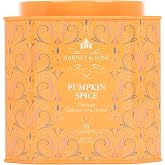 Harney &amp; Sons Pumpkin Spice Herbal Tea, 30 Sachets in Tin | Herbal rooibos tea with pumpkin spice flavors. Naturally caffeine free.