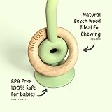 Infatot Teething Suction Toy Wood Silicone Baby Toys 0-6 Months Blue view 6
