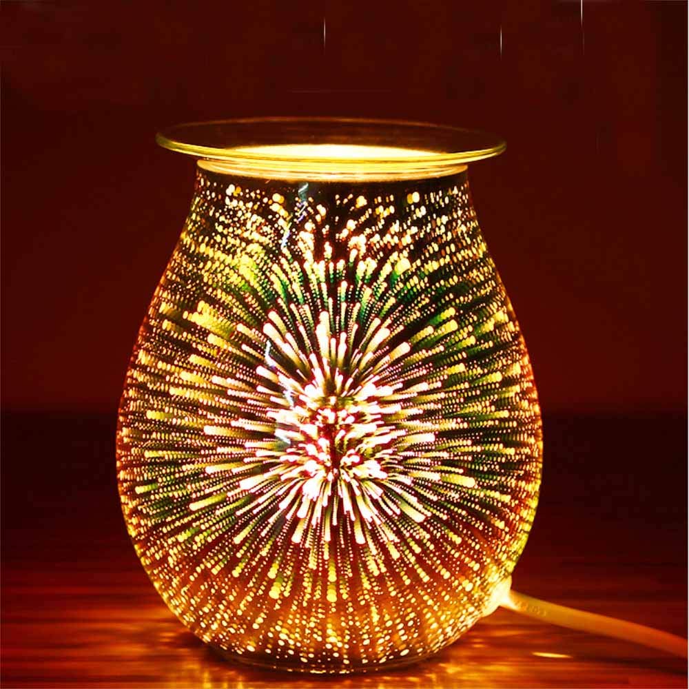 GDICONIC Electric Wax Melt Oil Burner 3D Aroma Lamp Night Light Wax Warmer for Home Office Bedroom Living Room Gifts & Decor Transparent
