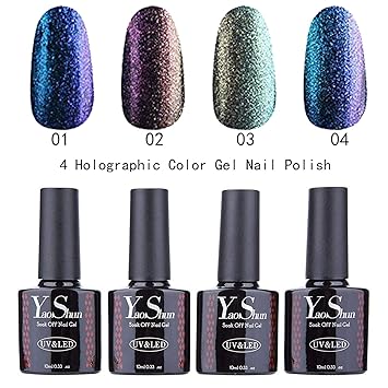 Amazon Com Yaoshun 4pcs Gel Nails Polish Holographic Glitter Starry Amazon Com Yaoshun 4pcs Gel Nails Polish Holographic Glitter Starry