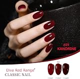 Kanorine Burgundy Red Gel Nail Polish 10ml UV/LED Soak-Off Color Coat view 6