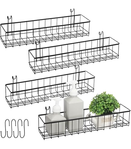 Wire Basket Shelf Metal Wall Grid Panel Basket Display Shelf Storage Rack For Sundries Storage - View #8