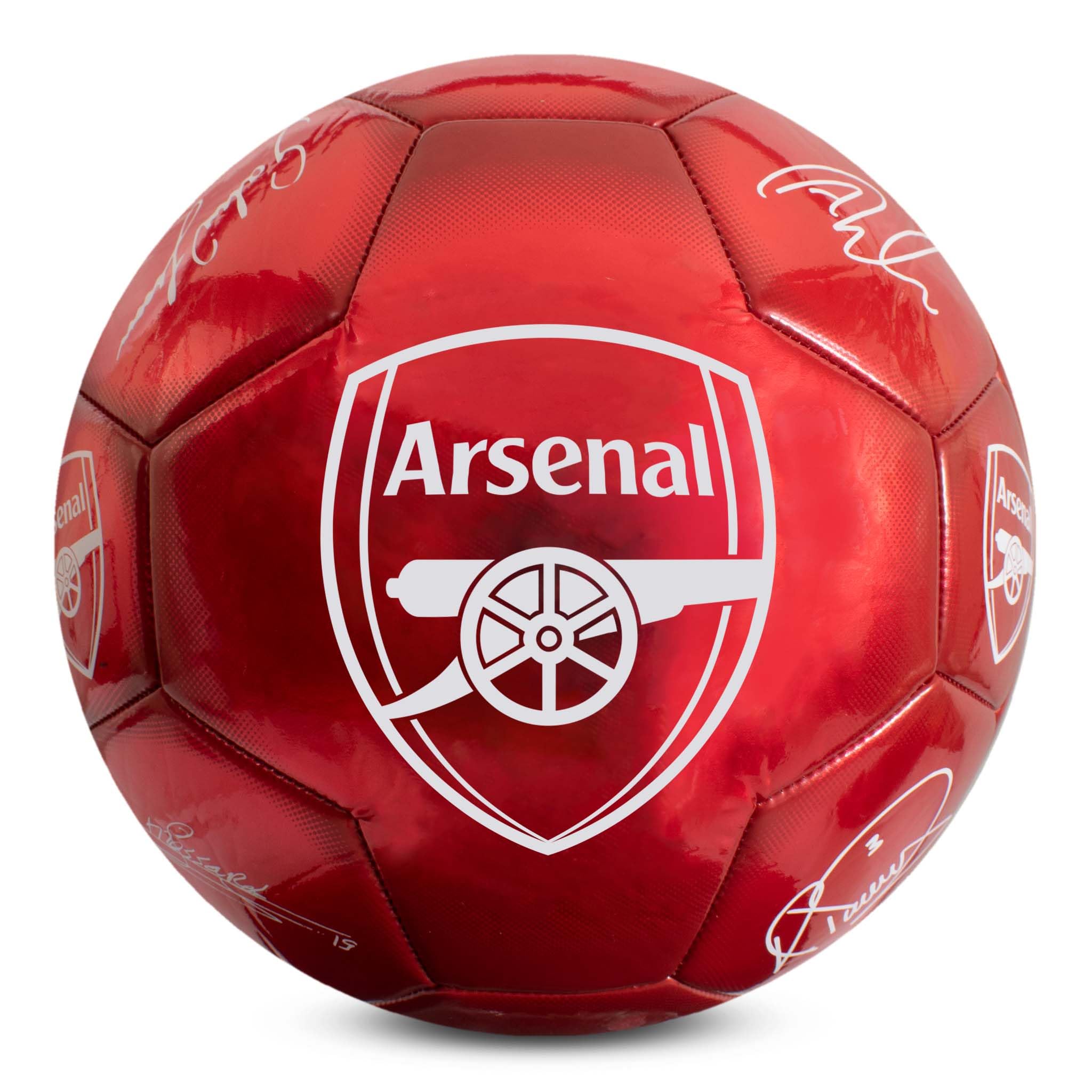 Hy-Pro Officially Licensed Arsenal F.C. Classic Signature Football | Metallic, Size 5, Gunners, Training, Match, Merchandise, Collectible For Kids and Adults, Red
