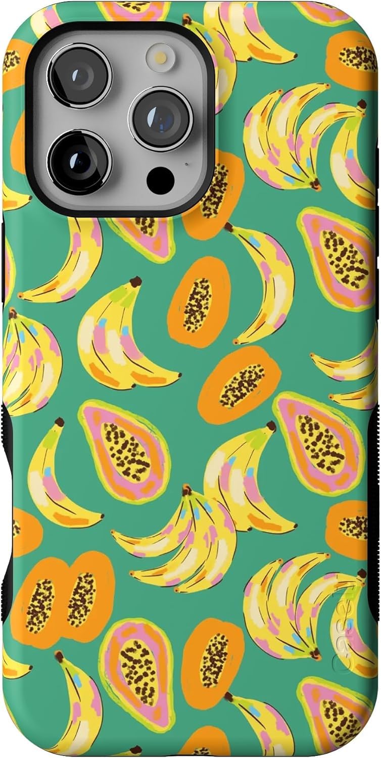 Casely iPhone 16 Pro Case | Papaya Palms | Dippin' Daisy's Tropical Vacation | Compatible with MagSafe | Bold Protective Case Design Image