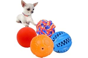 Volacopets Puppy Balls - Pack with Different Functions & Teething Toys for Small Dogs, Squeaky Dog Balls, Rubber Chew Toys for Enrichment