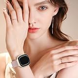 Yoohoo Strap for Fitbit Versa 3/4 Sense 2 Stainless Steel Rose Pink view 5