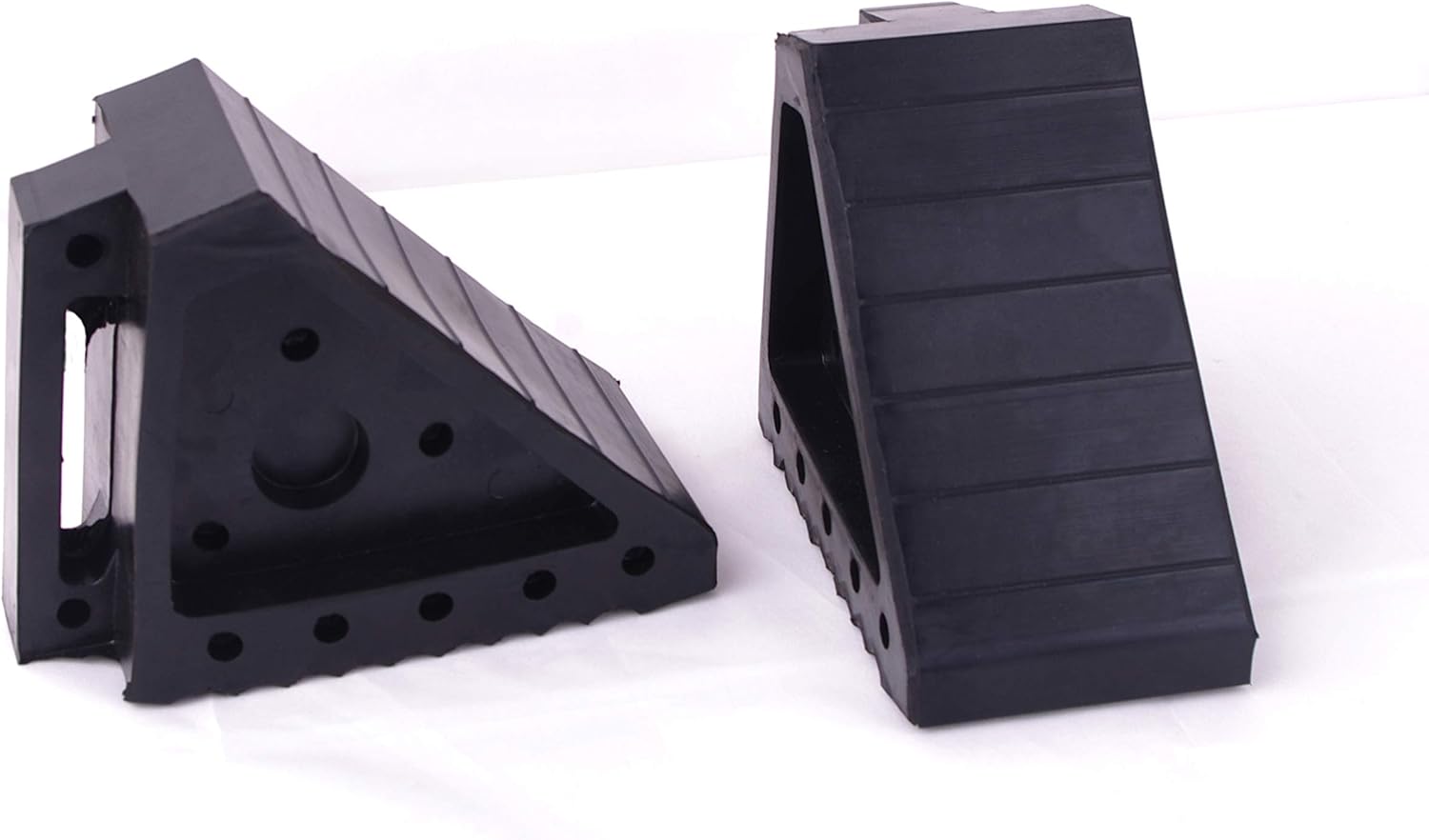 HIGOOD Solid Rubber Wheel Chock with Handle for The Car, Strong and Durable,8" Length, 4" Width, 6" Height - Pack of 2: Automotive