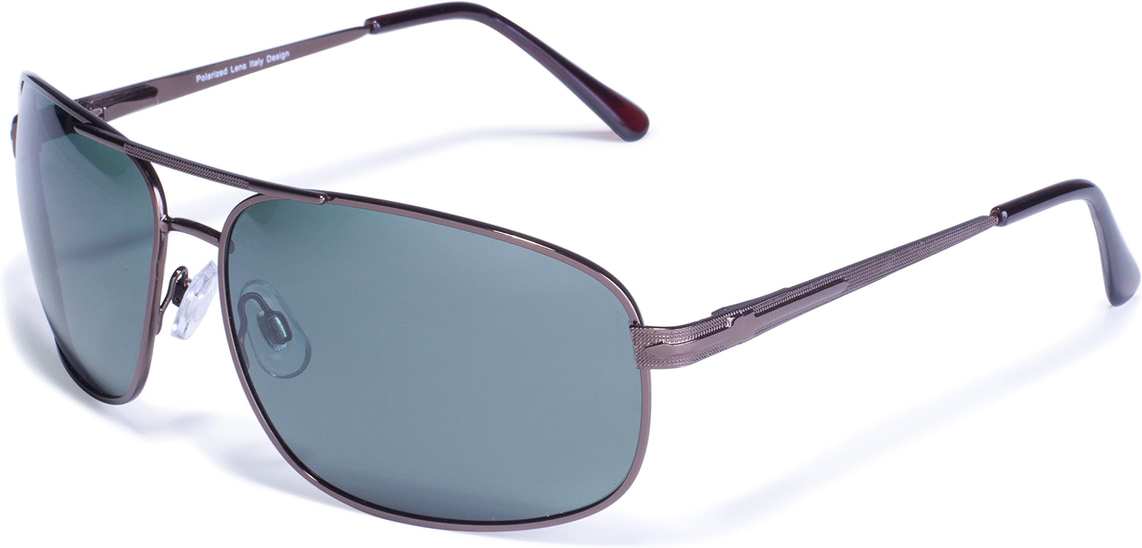 Sunglasses with Spring Hinge Green Lens, Bronze Frame