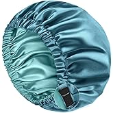 YANIBEST Silk Bonnet Satin Bonnet for Sleeping Women and Men, Adjustable Double Layer Hair Bonnet for Curly Braids Hair