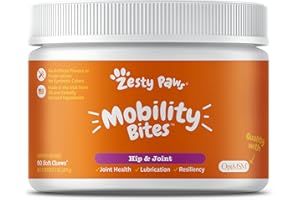 Zesty Paws Mobility Bites Dog Joint Supplement - Hip and Joint Chews for Dogs - Pet Products with Glucosamine, Chondroitin, & MSM + Vitamins C and E for Dog Joint Relief - Bacon – 50 Count
