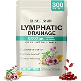 Lymphatic Drainage Supplements - 300 Softgels | 21-in-1 Herbal Blend with Dandelion, Echinacea &amp; Burdock Root | Supports Healthy Circulation &amp; Fluid Balance | Daily Wellness for Men &amp; Women