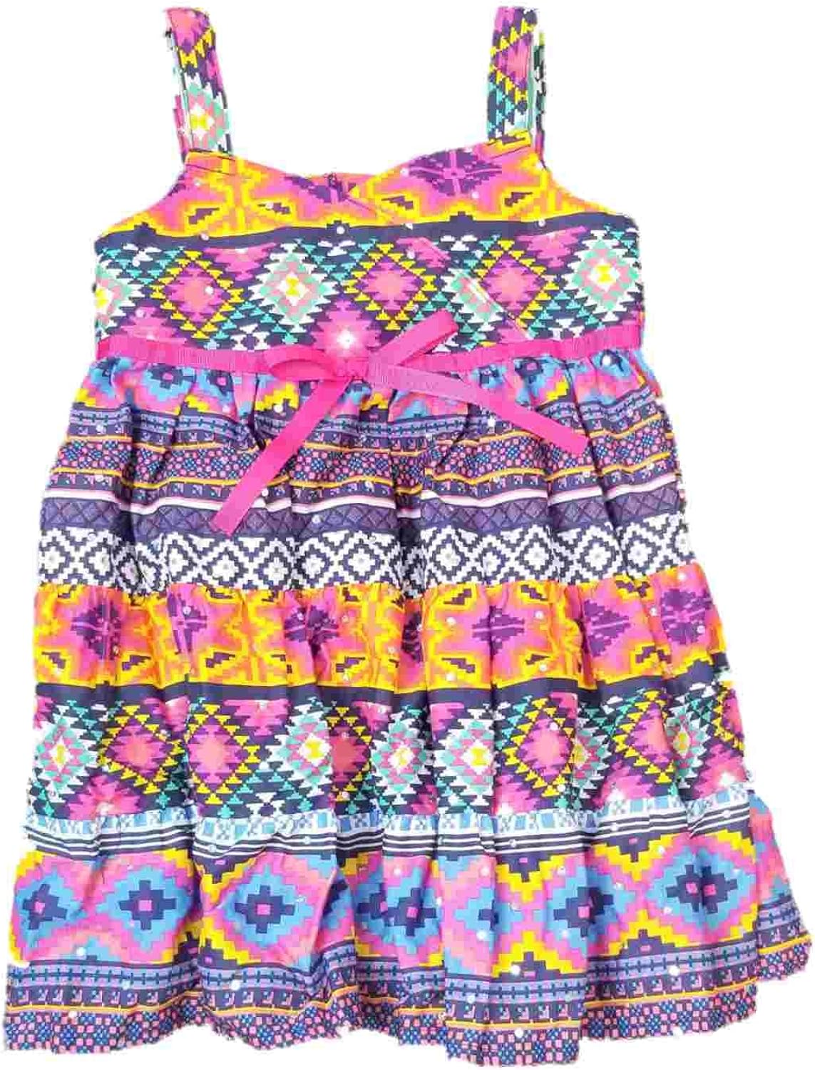 orange and blue sundress