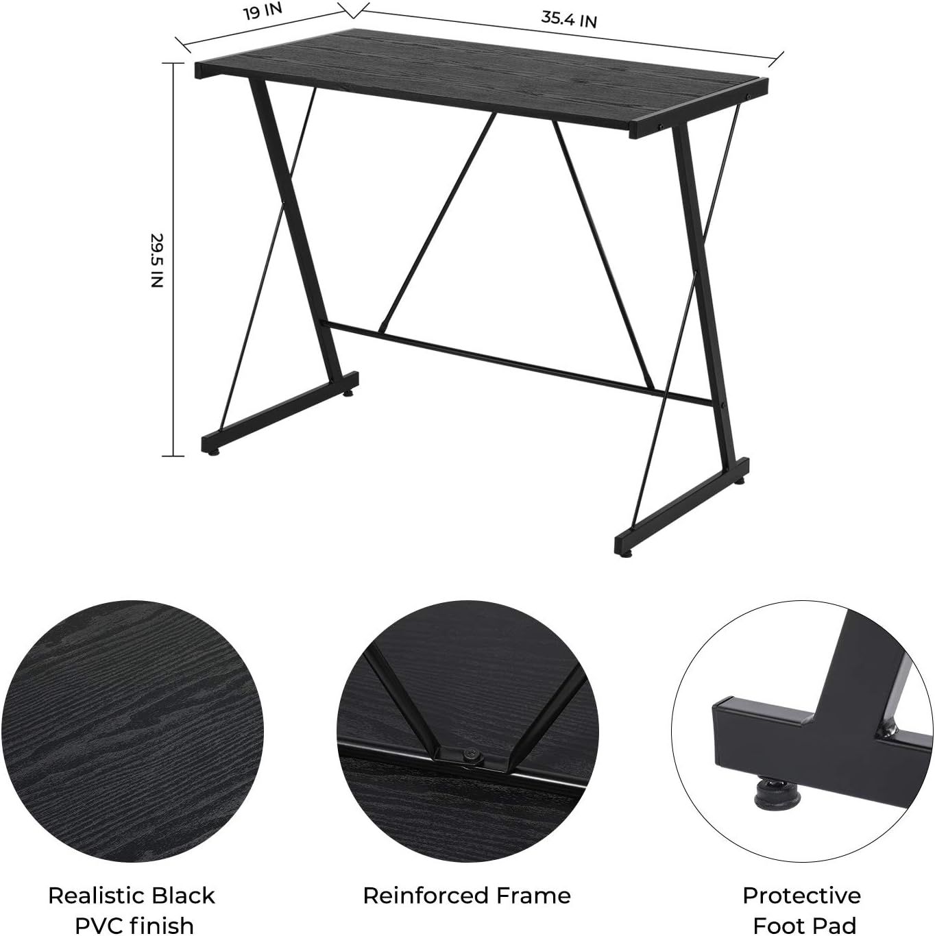 GreenForest Small Computer Desk Simple PC Laptop Study Table Writing Workstation for Home Office, Easy Assembly, Black: Kitchen & Dining
