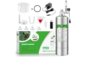 HYGGER CO2 2L Aquarium CO2 Generator System, CO2 System Kit with Regulator and Needle Valve for Aquarium Plants Tanks