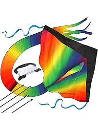 aGreatLife Huge Rainbow Kite For Kids - One Of The Toys For Outdoor Games and Activities - Good Plan For Memorable Summer Fun - This Magic Kit Comes w
