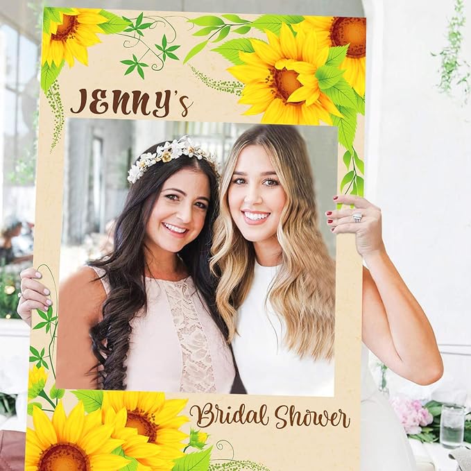 Digital Download Wedding Photo Booth Frame Navy And Gold Sunflower Wedding Decoration Sunflower Navy And Gold Wedding Decor Ideas Sunflower Party Decor Paper Party Supplies
