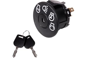 ROCKHEEL Starter Ignition Switch for John Deere X100 X300 X304 X310 X320 X324 X330 X340 X350 X354 X360 X370 X380 X384 X390 X500 X520 X530 X534 X540 with 2 Keys, 4 Positions