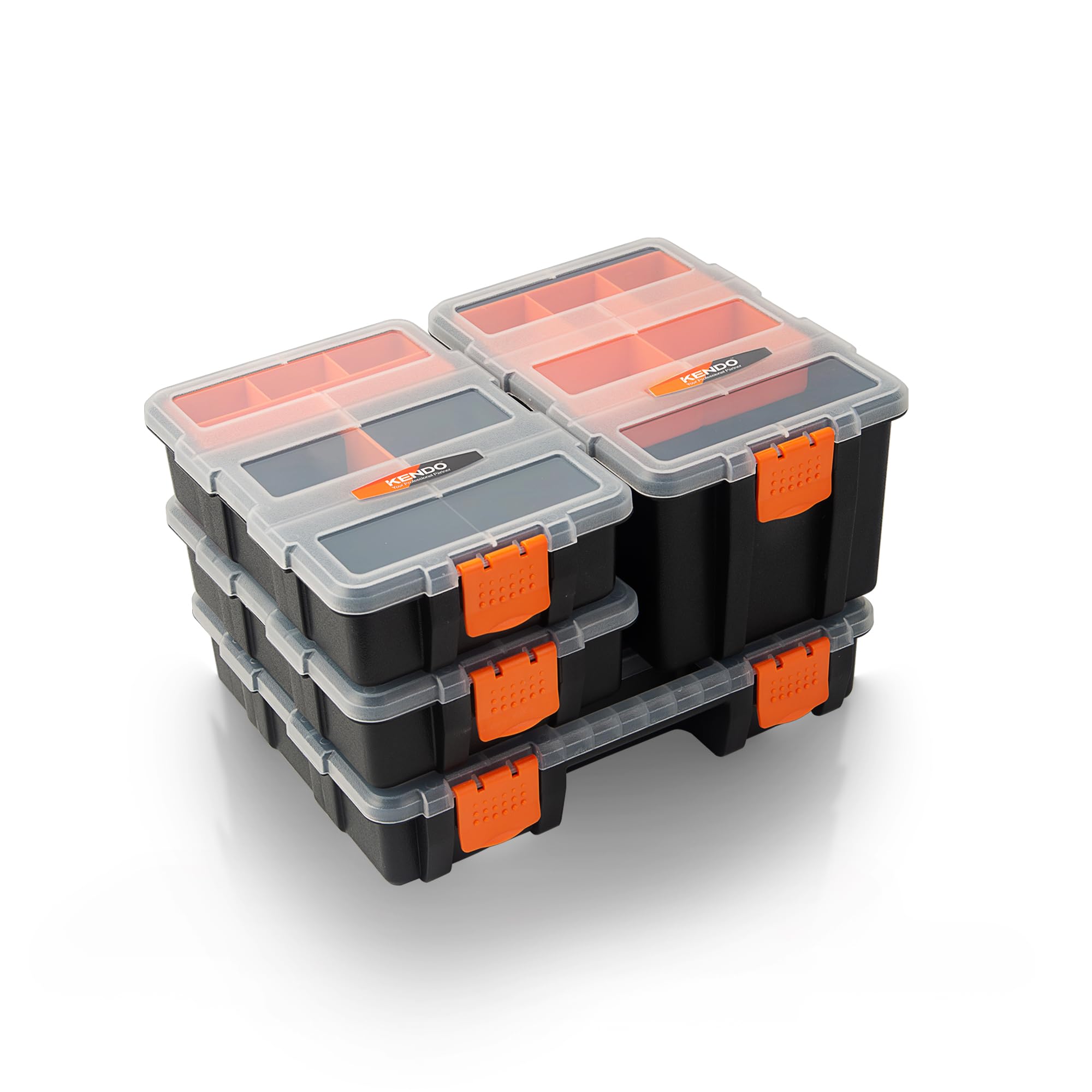 KENDO Sortierboxen für Kleinteile Set - 3-tlg. 32 Fächer - Sortimentskasten