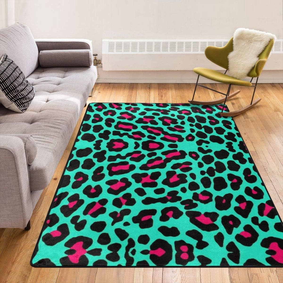 Super Soft Modern Cheetah Mint Green Leopard Eyeshade Area