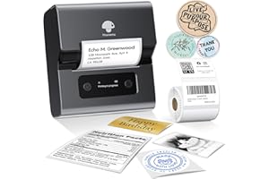 Phomemo M221 Label Printer, Newest Upgraded 3'' Bluetooth Thermal Label Maker, Easier & More Stable,for Product, Address, Bar