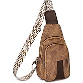 Relang Sling Bag for Women Crossbody, Leather Cross Body Fanny Packs for Women, Trendy Chest Bag for Travel and Daily Use