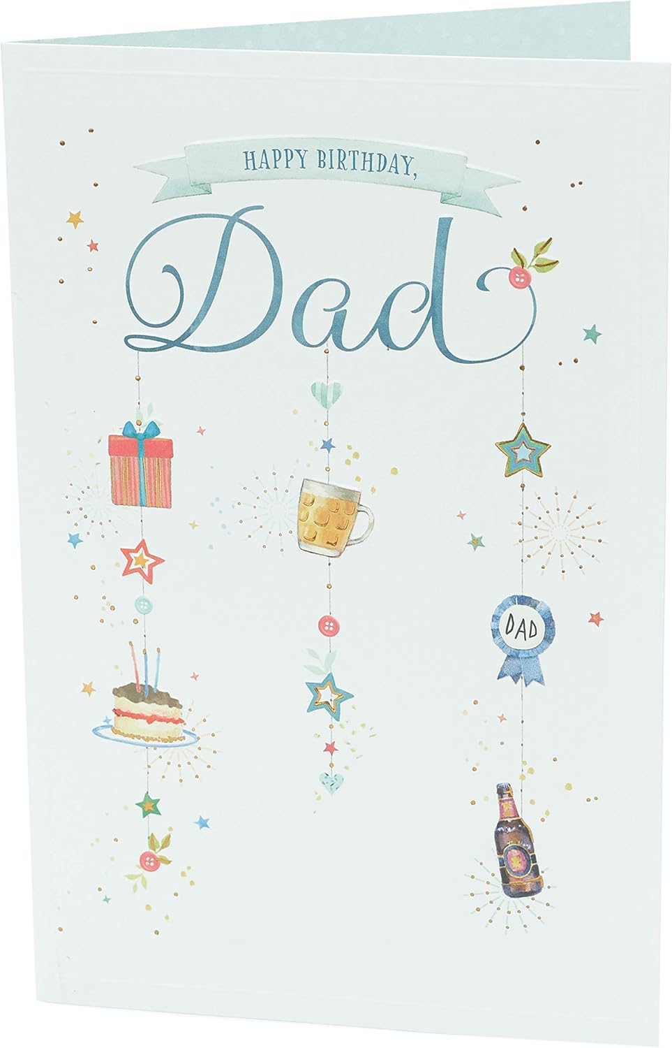Grandad Birthday Card And Envelope To Male Relative Made In Uk By Greetingles Recycled Card In Compostable Bag Home Kitchen Party Supplies
