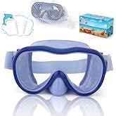 iGym Kids Swim Goggles, Snorkel Mask Diving Mask Swimming Goggles with Nose Cover and Elastic Straps Cover &amp; Mesh Bag