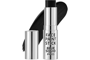 Blue Squid PRO Black Face Paint Stick - Waterproof Body Paint for Adults & Kids Eye Black Baseball, Eyeblack Softball - Vegan Hypoallergenic Twist-Up Non-Toxic Makeup Stick for Cosplay, Sports & SFX