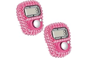 2Pcs Pink Electronic Finger Tally Counter Clicker Counter,Convenient Portable Digital Display Tally Counter, Digital Tally Co