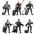 Baimiby Army Men Action Figures, US Army Men and SWAT Team Toy Soldiers Action Figures ,6 Pcs Special Force Action Figure with Weapons Military Soldier Playset Army Toy Set for Boys 3+
