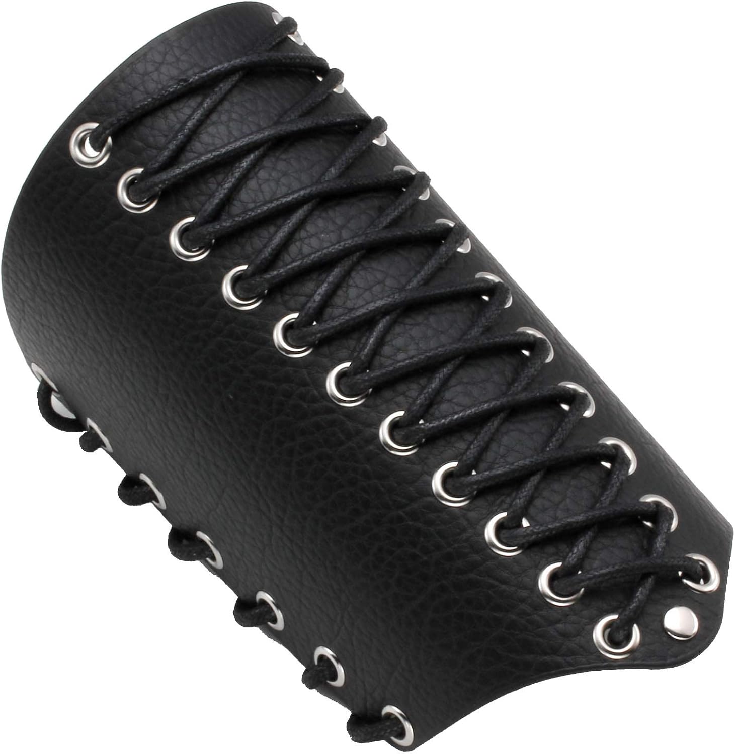 MILAKOO Punk Goth Leather Bracer Gauntlet Medieval Viking Wristband Knight Arm Gauntlet Adjustable, Black