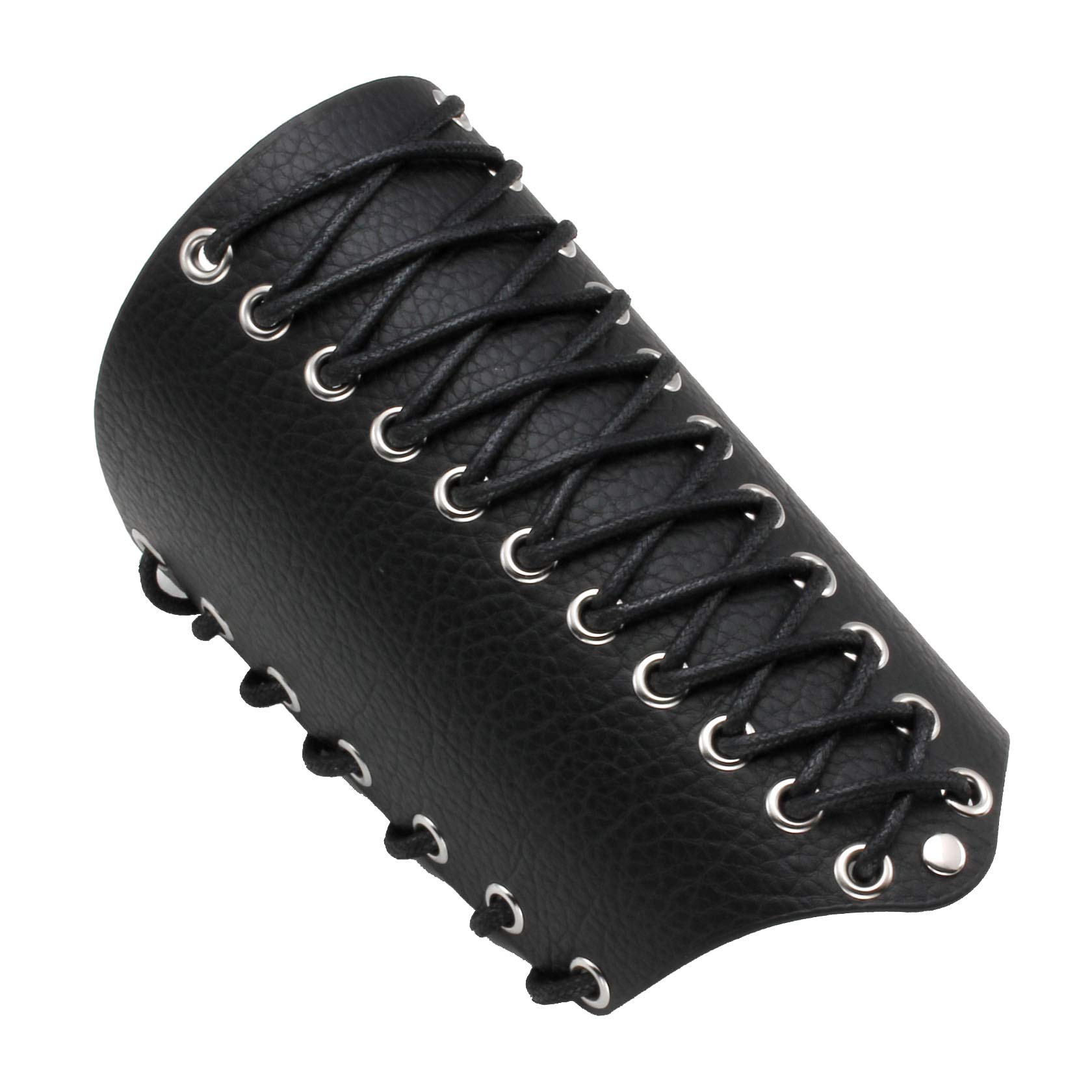 MILAKOO Punk Goth Leather Bracer Gauntlet Medieval Viking Wristband Knight Arm Gauntlet Adjustable, Black