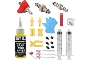 KACHAA Avid Bike Brake Bleed Kit for All SRAM Series.Bicycle Hydraulic Brake Bleed Kit Including Metal Adapters and 60ML High Performance Dot 5.1 Brake Fluid.