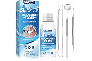 TUHIMO Tooth Repair Kit,Teeth Replacement Kit, Dental Care Kit Glue for Fixing The Missing and Broken Tooth Replacements, with 4 Dental Tools Suitable for Men and Women
