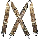 KRICJYH 2 Inch Camo Suspenders for Men Heavy Duty Clips Hunting Camoflauge Elastic Braces