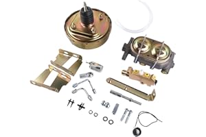 GELUOXI 8" Zinc Power Brake Booster Conversion Kit with Master Cylinder Replacement for Chevy C10 C20 1960-1966