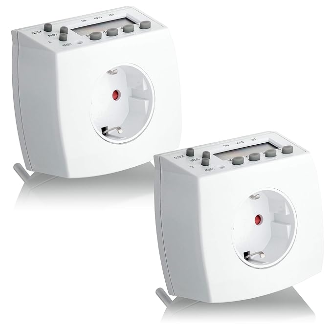 SEBSON® Zeitschaltuhr digital, programmierbar, Wochen Timer, 24h Timer, 8 Programme, Zufalls-Funktion, minutengenau, Tages-Ze