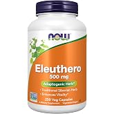 NOW Supplements, Eleuthero 500 mg, Adaptogenic Herb*, 250 Veg Caps