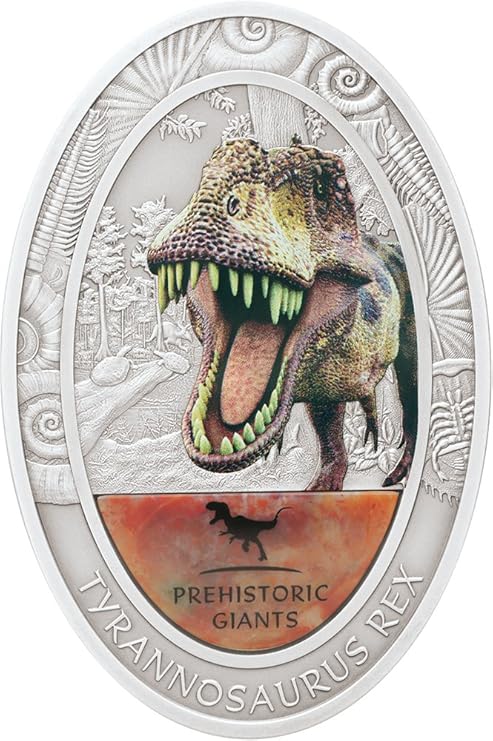 Power Coin Tyrannosaurus Rex Dinosaur Tooth Coprolite Prehistoric Giants 2 Oz Silber Munze 1500 Francs Congo 2014 Amazon De Spielzeug