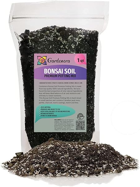 GARDENERA PROFESSIONAL BONSAI SOIL POTTING MIX – OPTIMAL BALANCE FOR HEALTHY BONSAI GROWTH AND NUTRIENT RETENTION – 1 QUART