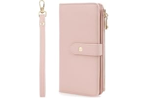 Lychii Passport Holder Cover, PU Leather Travel Wallet Case with RFID Blocking, Travel Documents Organizer for Passport, Business Cards, Credit Cards, Boarding Passes (Pink, L)