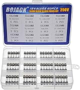 BOJACK 60Pcs 12 Values 5x20mm Glass Fuses 250V T0.5A–10A Assortment Kit