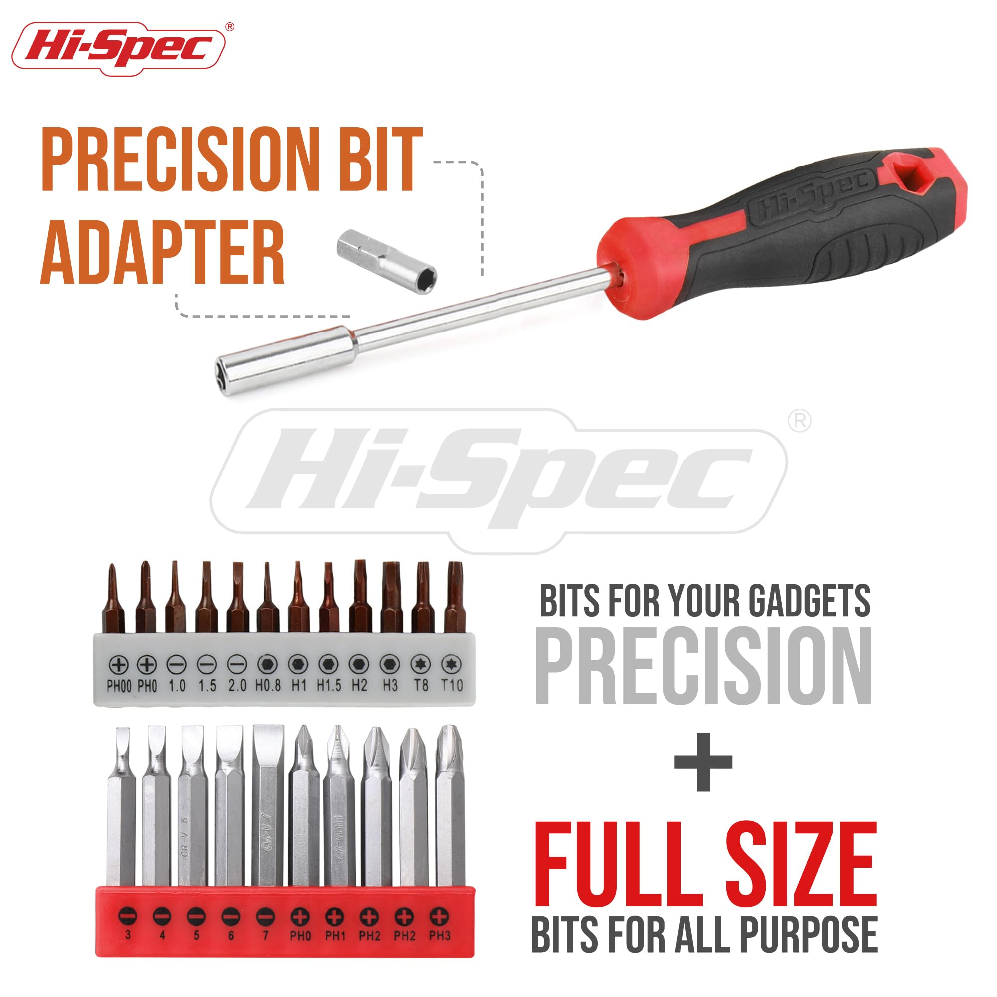 Hi-Spec 58 tlg. Werkzeugset in Rot mit 8V USB Bohrmaschine mit Akku. Werkzeugkoffer gefüllt für Haushalt DIY Reparatur und Wartungsarbeiten 5